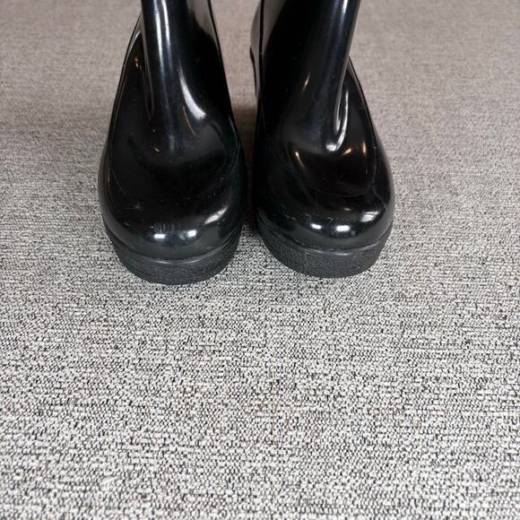 SPERRY Black Top Sider Herringbone Wedge Waterproof Rubber Boots, Size 6M - Picture 2 of 8